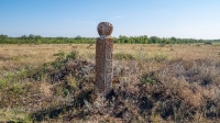 Старое кладбище со стелой-кулпытасом близ села Буранчи. Август 2021 года