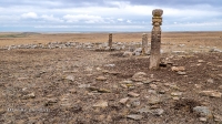 Кладбище Кызаулер с тремя стелами-кулпытасами