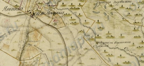 Карта 1805 года. Около хутора Вдовкина, что около р. Самары появится Колтубанка